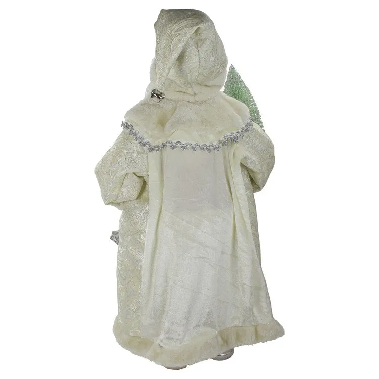 2' Standing Santa Christmas Figurine Carrying a Green Pine Tree