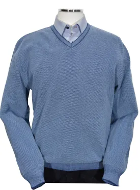 300 Denim Popcorn Stitch Sweater