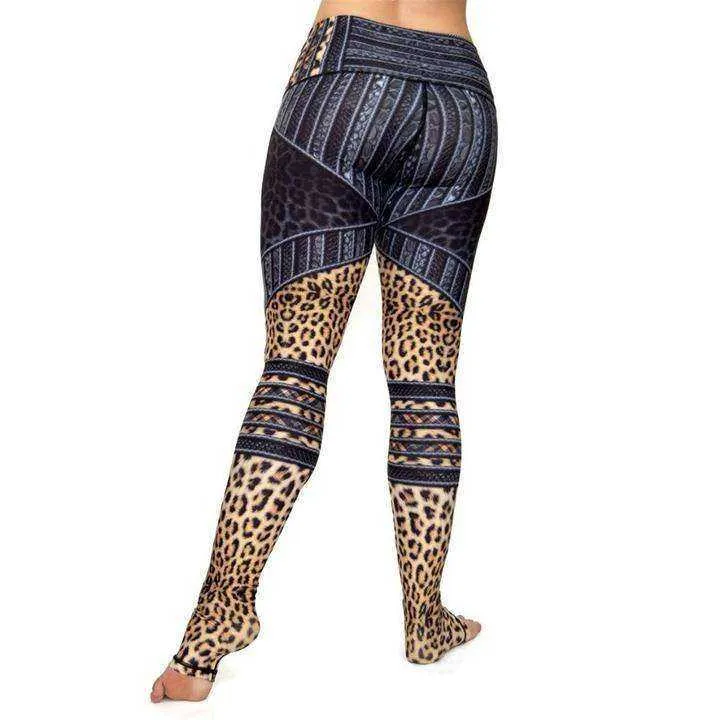 3D Print Killmonger High Waist Fitness Workout Leggings