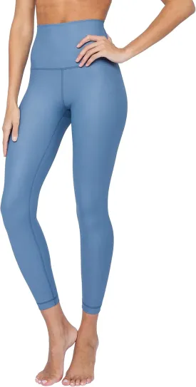 90 Degree By Reflex Womens High Waist High Shine Faux Leather Disco Ankle Leggings