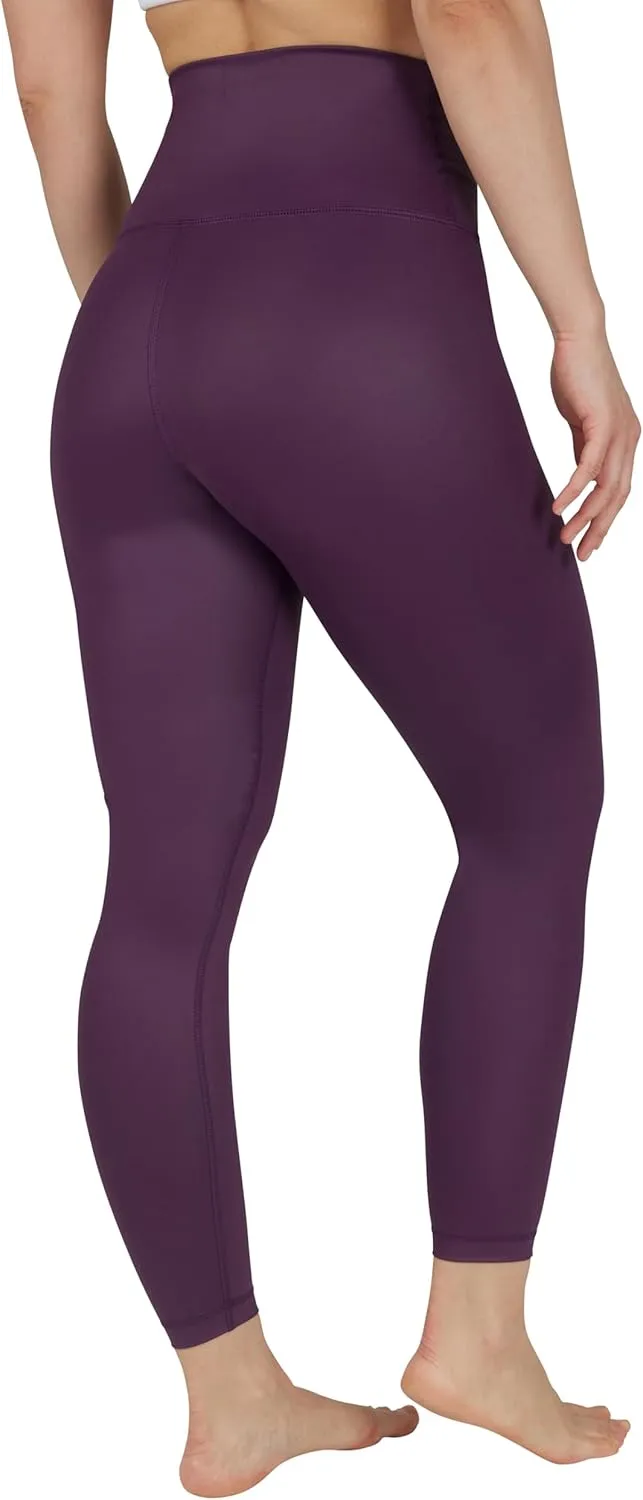 90 Degree By Reflex Womens High Waist High Shine Faux Leather Disco Ankle Leggings