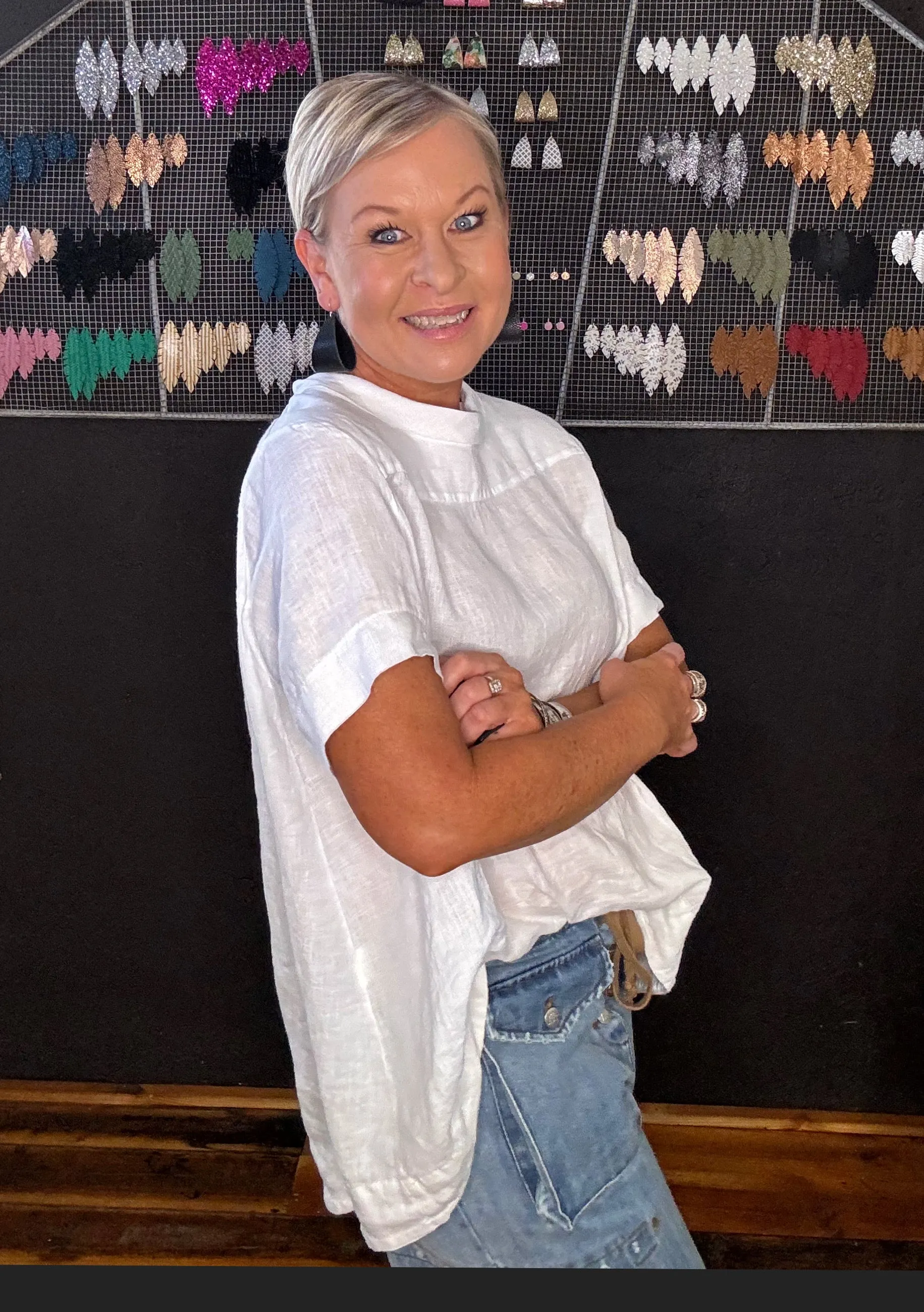 ADÉLINE LINEN SWING TOP - WHITE