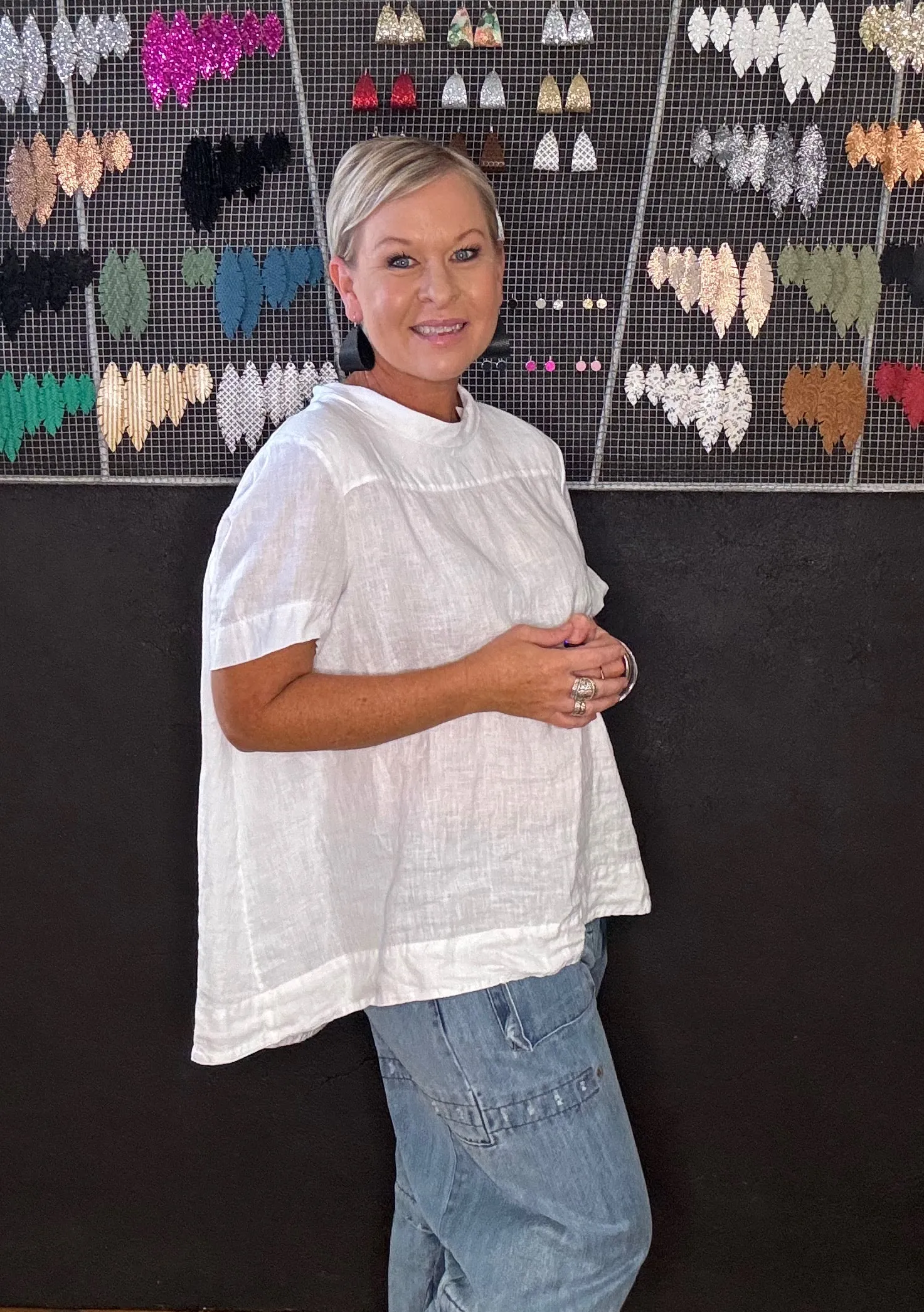ADÉLINE LINEN SWING TOP - WHITE