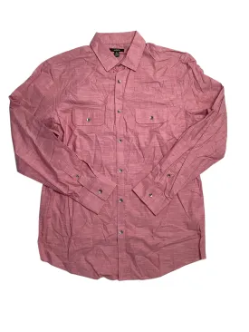 Alfani Mens Regular Fit Solid Button Down Shirt Smudge Cranberry Red  Medium