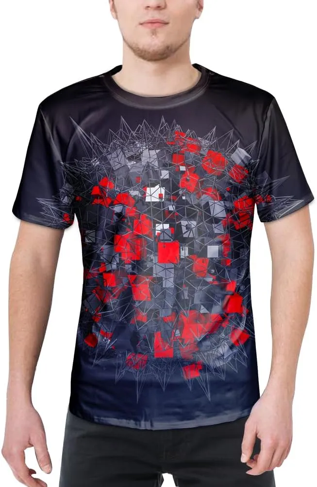 Asylvain Unisex 3D Graphic T-Shirt Colorful Design Short Sleeve Crewneck Digital Tee for Young