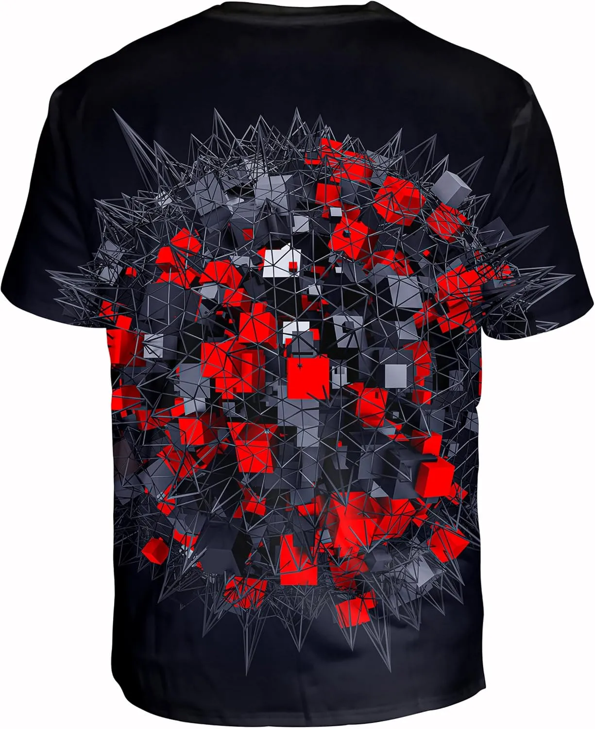 Asylvain Unisex 3D Graphic T-Shirt Colorful Design Short Sleeve Crewneck Digital Tee for Young