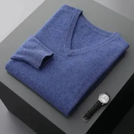 Autumn And Winter New Men's V-Neck Cashmere Loose