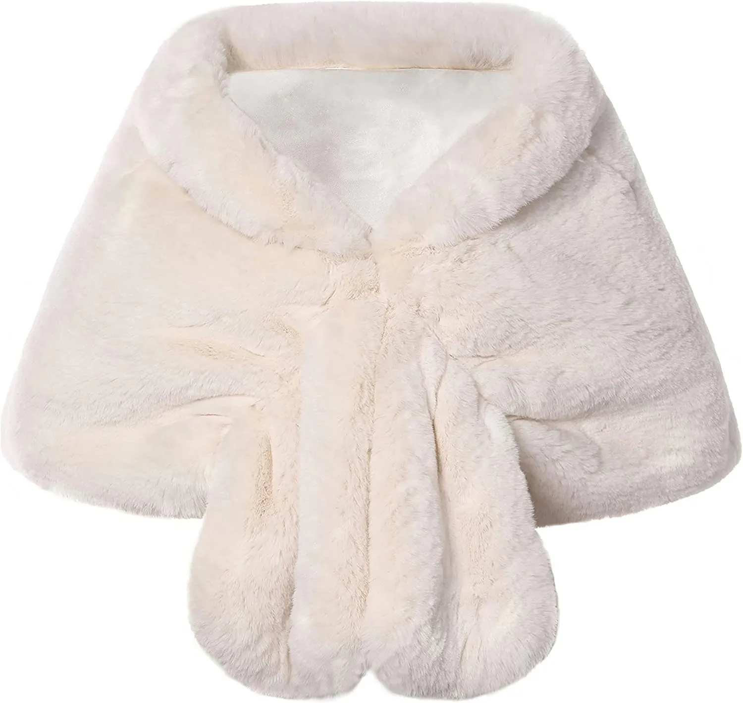 BABEYOND Womens Faux Fur Collar Shawl Faux Fur Scarf Wrap Evening Cape for Winter Coat