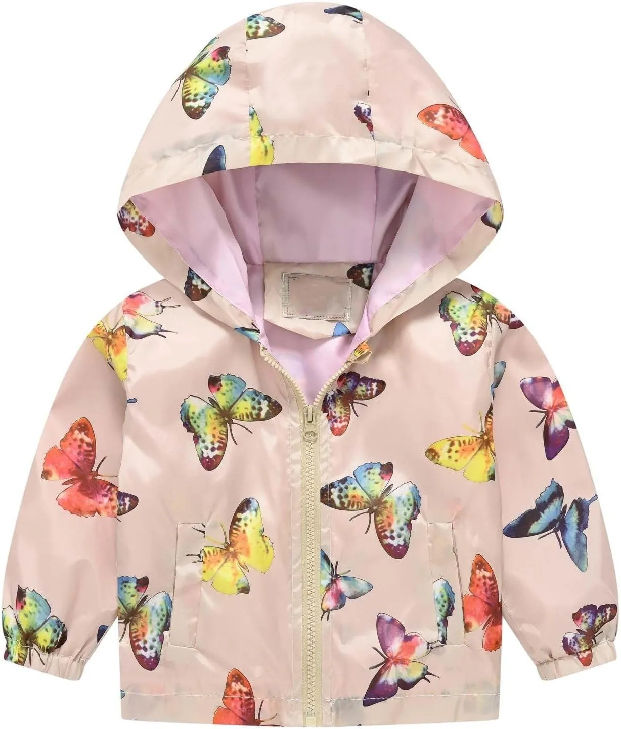 Baby Girls Jackets with Hood Windbreakers Windproof Raincoat Spring Outwear Coat Zipper Up Trench Outerwear