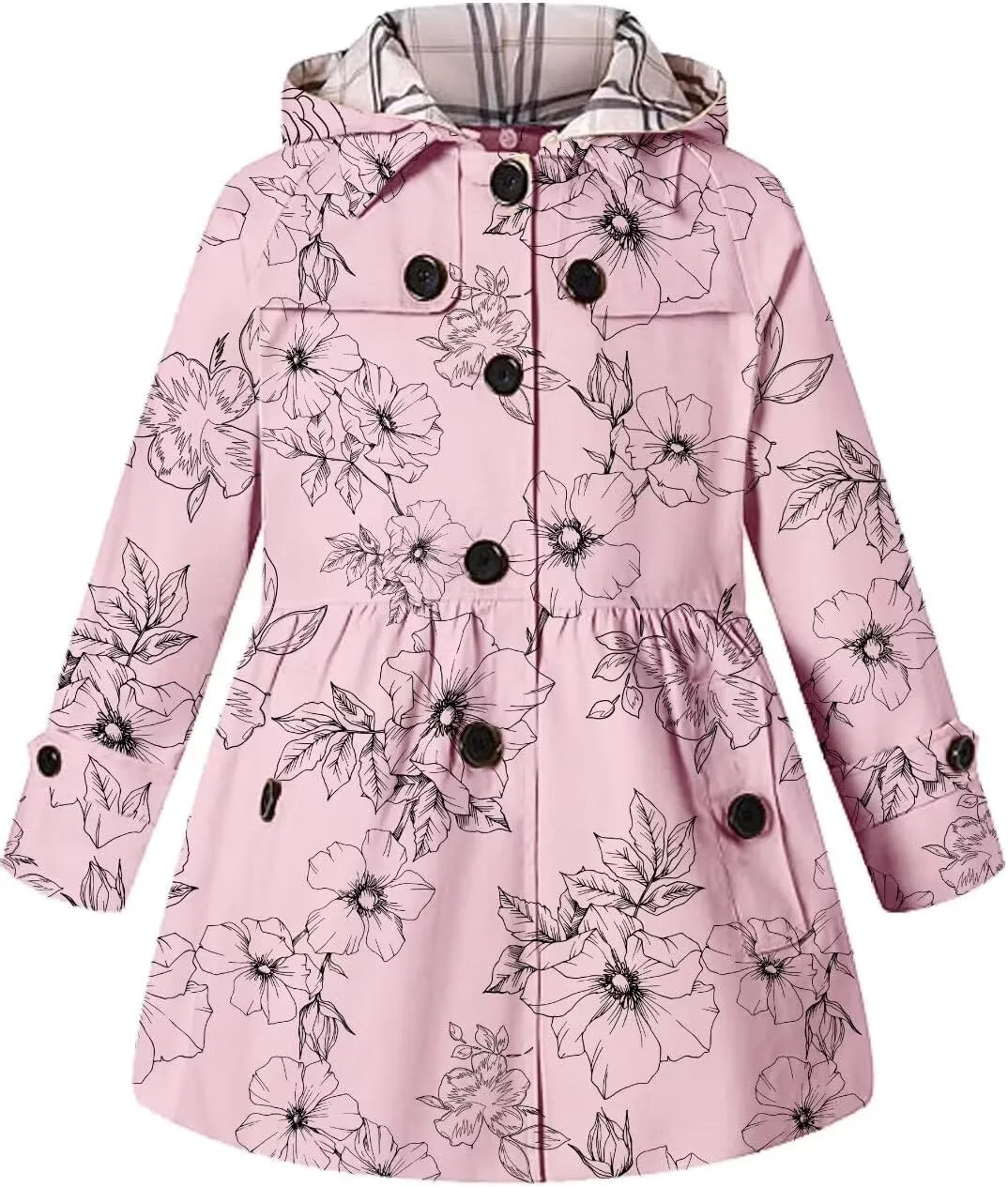 BINPAW Girl's Hooded Trench Coat