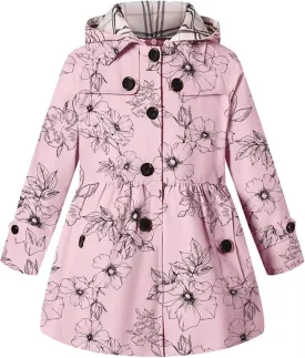 BINPAW Girl's Hooded Trench Coat