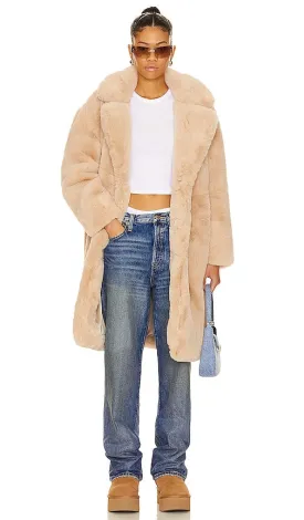 BLANKNYC Faux Fur Coat in Beige