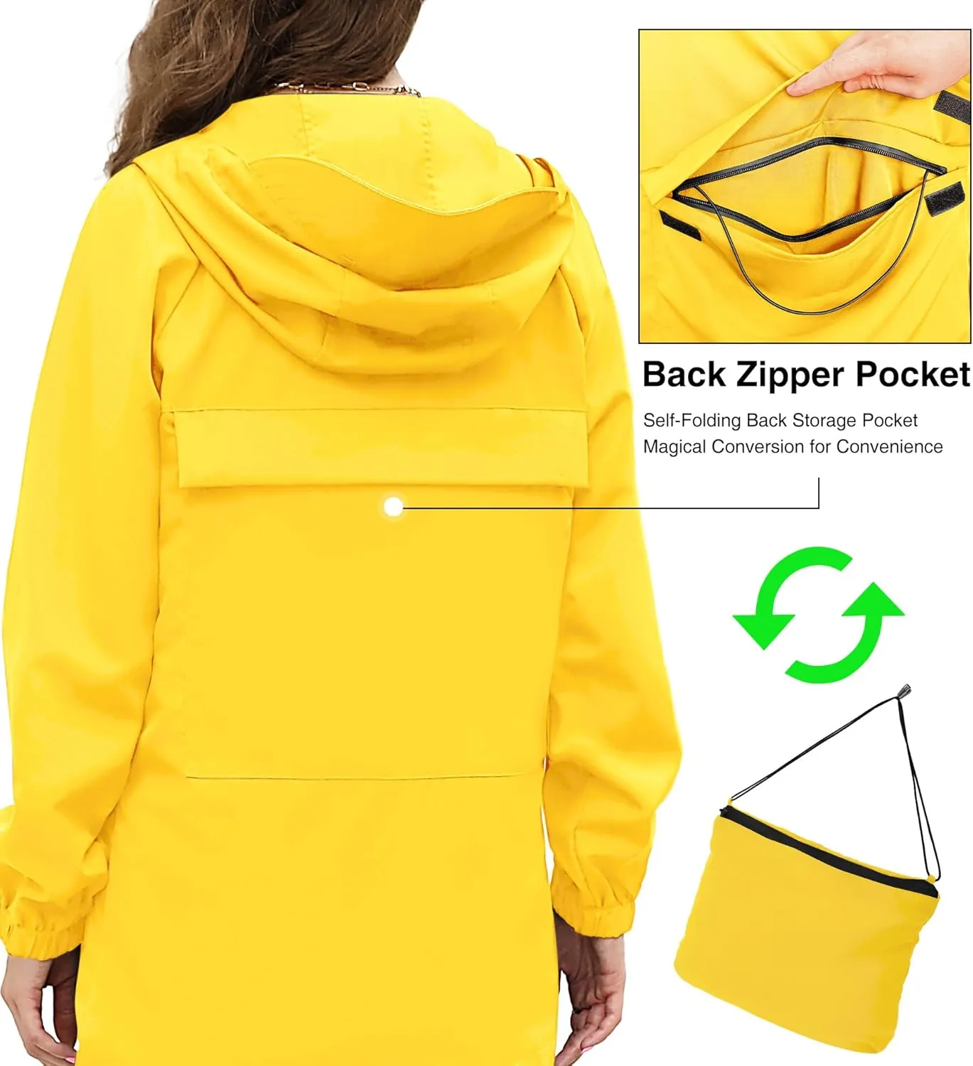 Bloggerlove Packable Rain Jacket Women Raincoat Waterproof Windbreaker Climbing Outdoor Hooded Trench Coats S-XXL