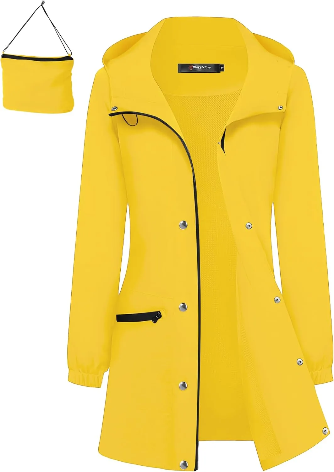 Bloggerlove Packable Rain Jacket Women Raincoat Waterproof Windbreaker Climbing Outdoor Hooded Trench Coats S-XXL