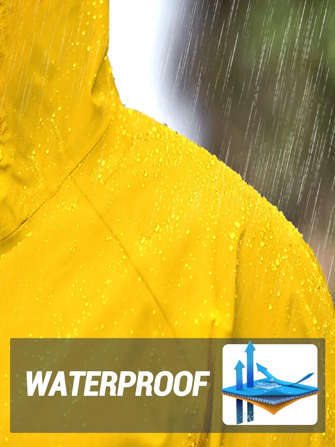 Bloggerlove Packable Rain Jacket Women Raincoat Waterproof Windbreaker Climbing Outdoor Hooded Trench Coats S-XXL