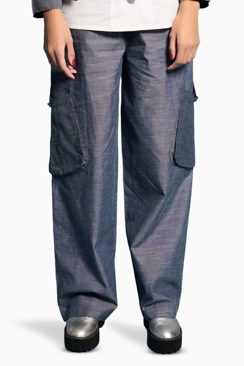 Blue Chambray Cargo Pants
