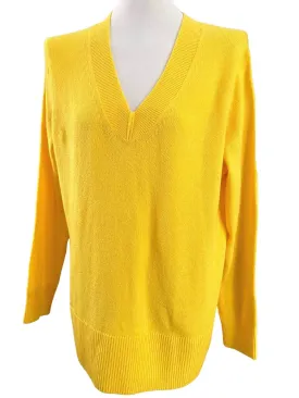 Bright Winter Canary Yellow V-neck Sweater