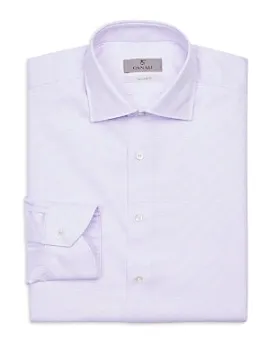 Canali Mens Classic Fit Long Sleeve Button Up Shirt 42 Purple