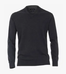 Casa Moda - V Neck Jumper 772 - Dark Grey