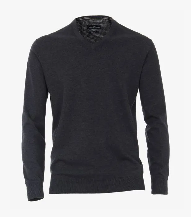 Casa Moda - V Neck Jumper 772 - Dark Grey