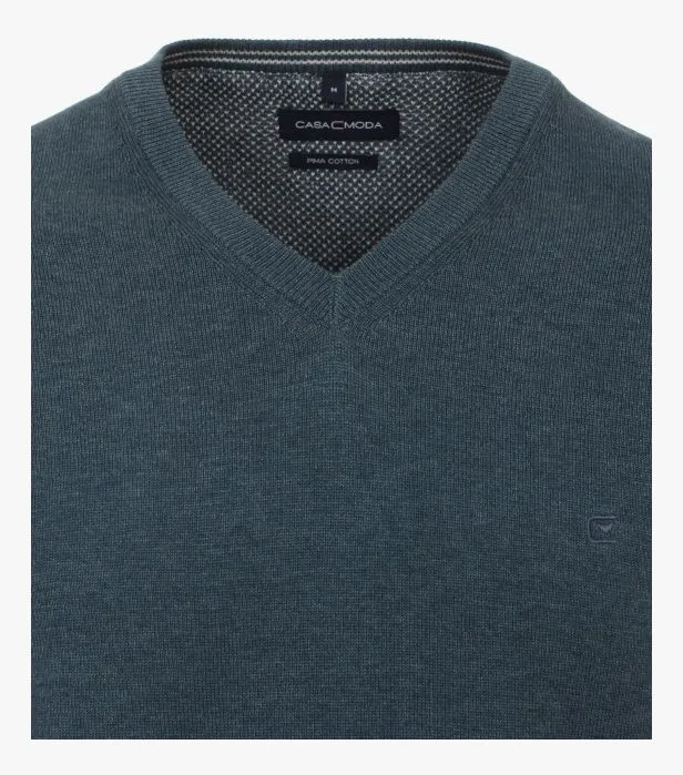 Casa Moda V-Neck Sweater 765 - Teal/Gray