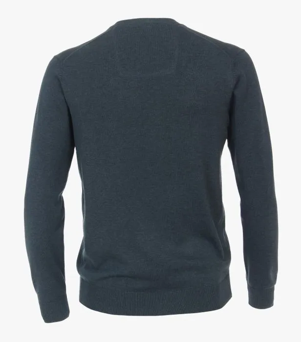 Casa Moda V-Neck Sweater 765 - Teal/Gray