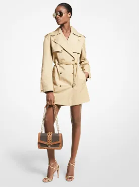 Chain Trim Cotton Trench Coat