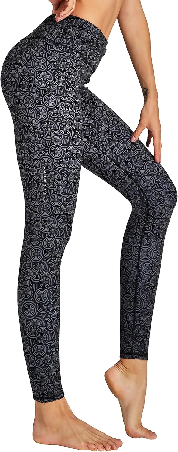 COOLOMG Women Yoga Leggings Running Tights Low Rise Leggings Workout Gym with Hidden Pockets