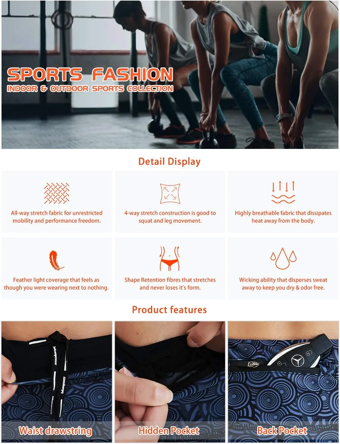 COOLOMG Women Yoga Leggings Running Tights Low Rise Leggings Workout Gym with Hidden Pockets