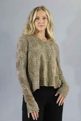 Crop V Neck SweaterStone Khaki