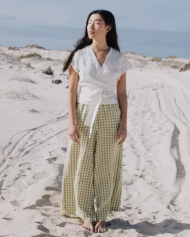 CU: CUSTOMIZED Maxi WELS wide leg linen pants (Size: S/M; Color: Creamy Brown)