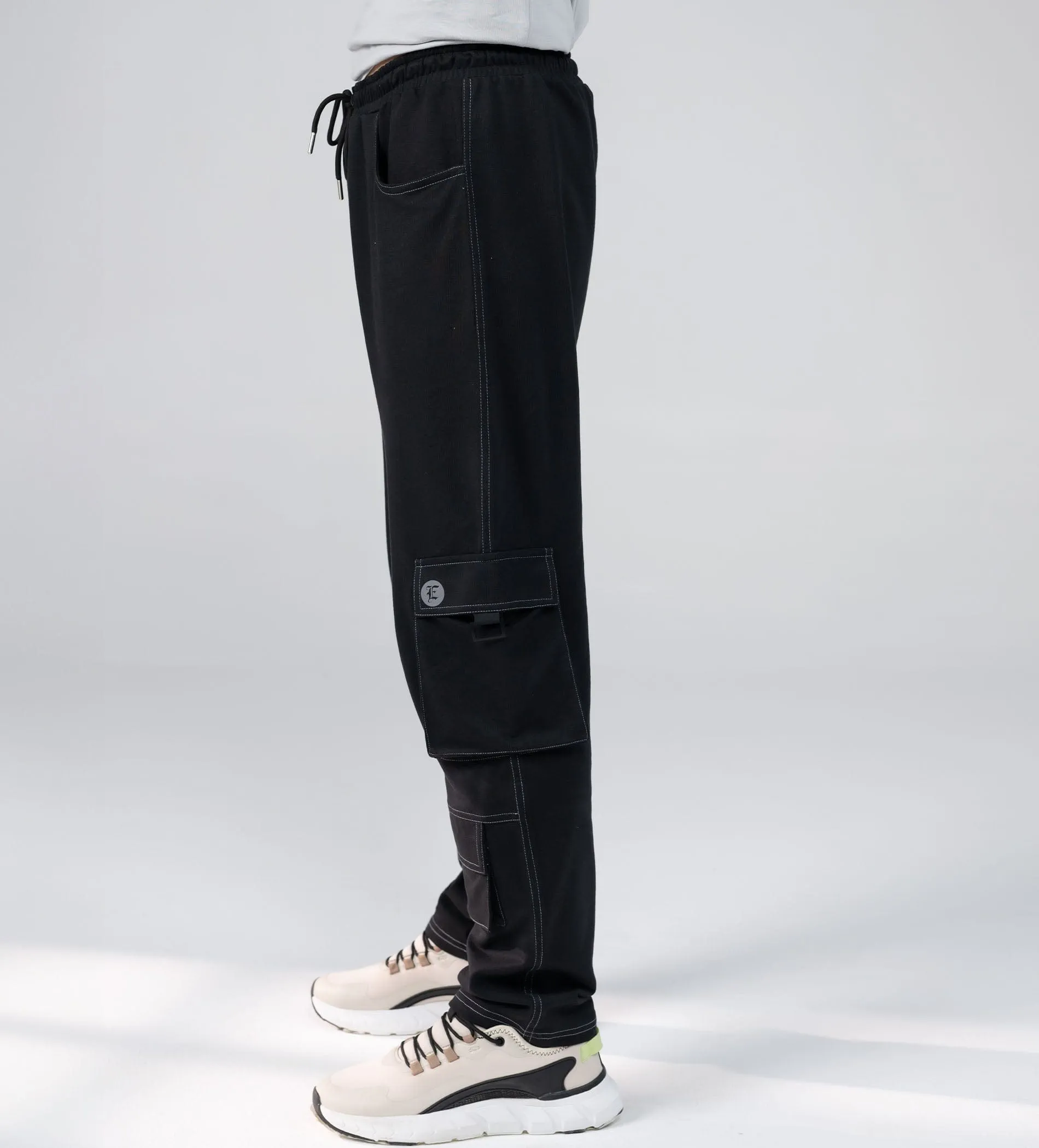 Edrio Black Shadow Shift Cargo Trackpants