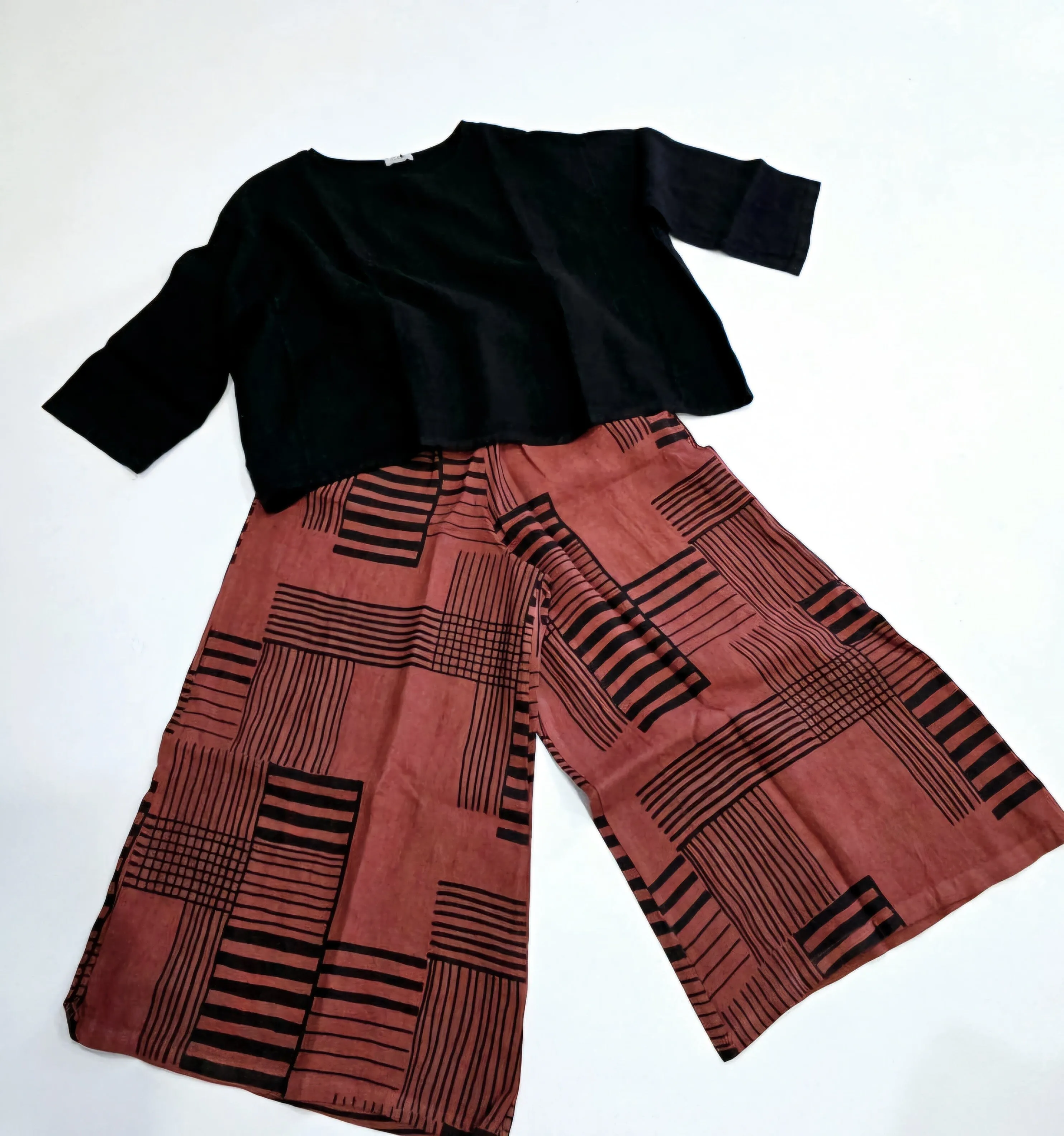 Frederic Linen Printed Wide Leg Pant