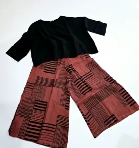 Frederic Linen Printed Wide Leg Pant
