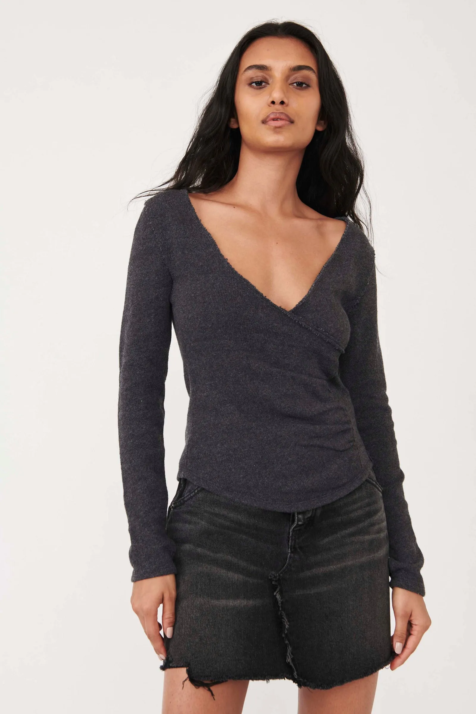 FREE PEOPLE Wrap LIKE A BOSS Raw Hem Top