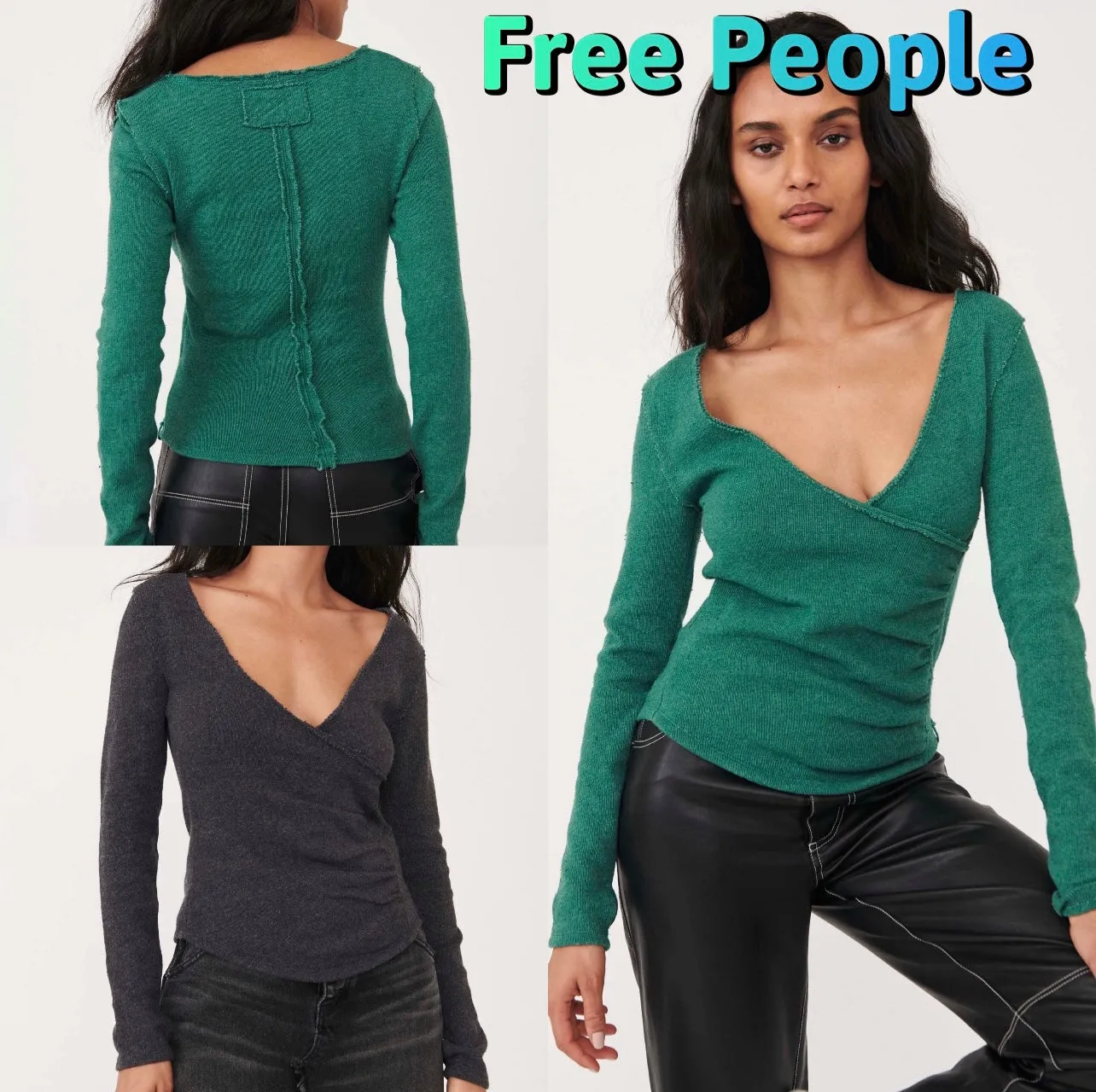 FREE PEOPLE Wrap LIKE A BOSS Raw Hem Top