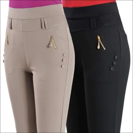 High Waist Stretch Casual Trousers
