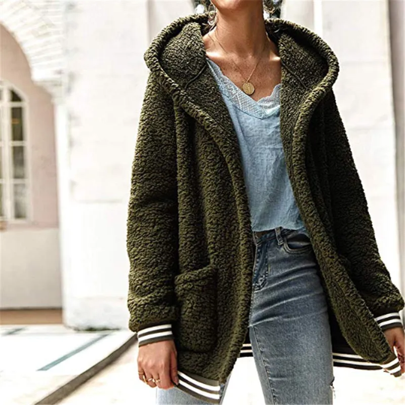 Hooded Thick Plush Coat