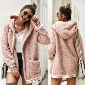 Hooded Thick Plush Coat