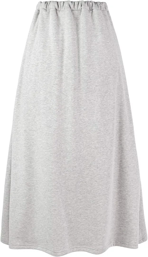 IDEALSANXUN Women's Fall Winter Fleece Lined Elastic Waist Long Skirts with Drawstring