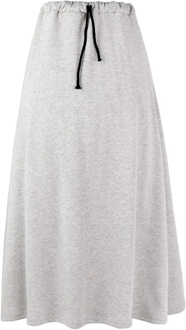 IDEALSANXUN Women's Fall Winter Fleece Lined Elastic Waist Long Skirts with Drawstring