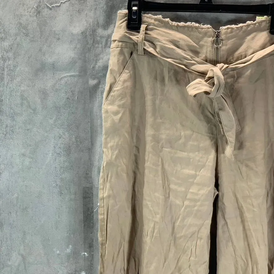 INC INTERNATIONAL Women's Toasted Twine Belted Frayed-Hem Culottes Pants SZ 4