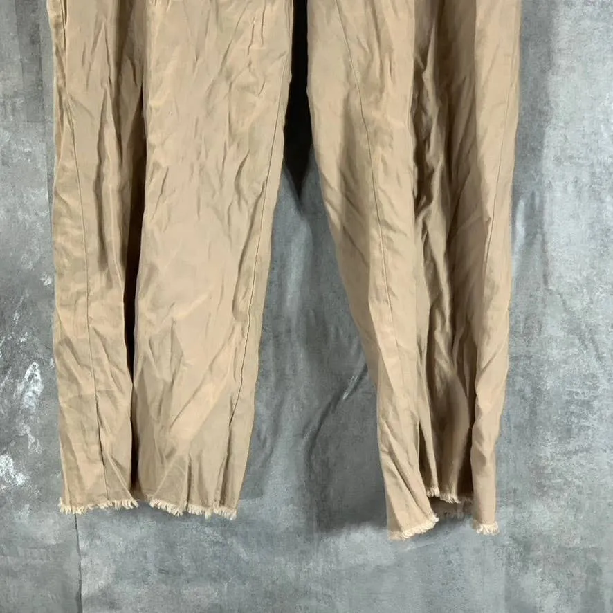 INC INTERNATIONAL Women's Toasted Twine Belted Frayed-Hem Culottes Pants SZ 4