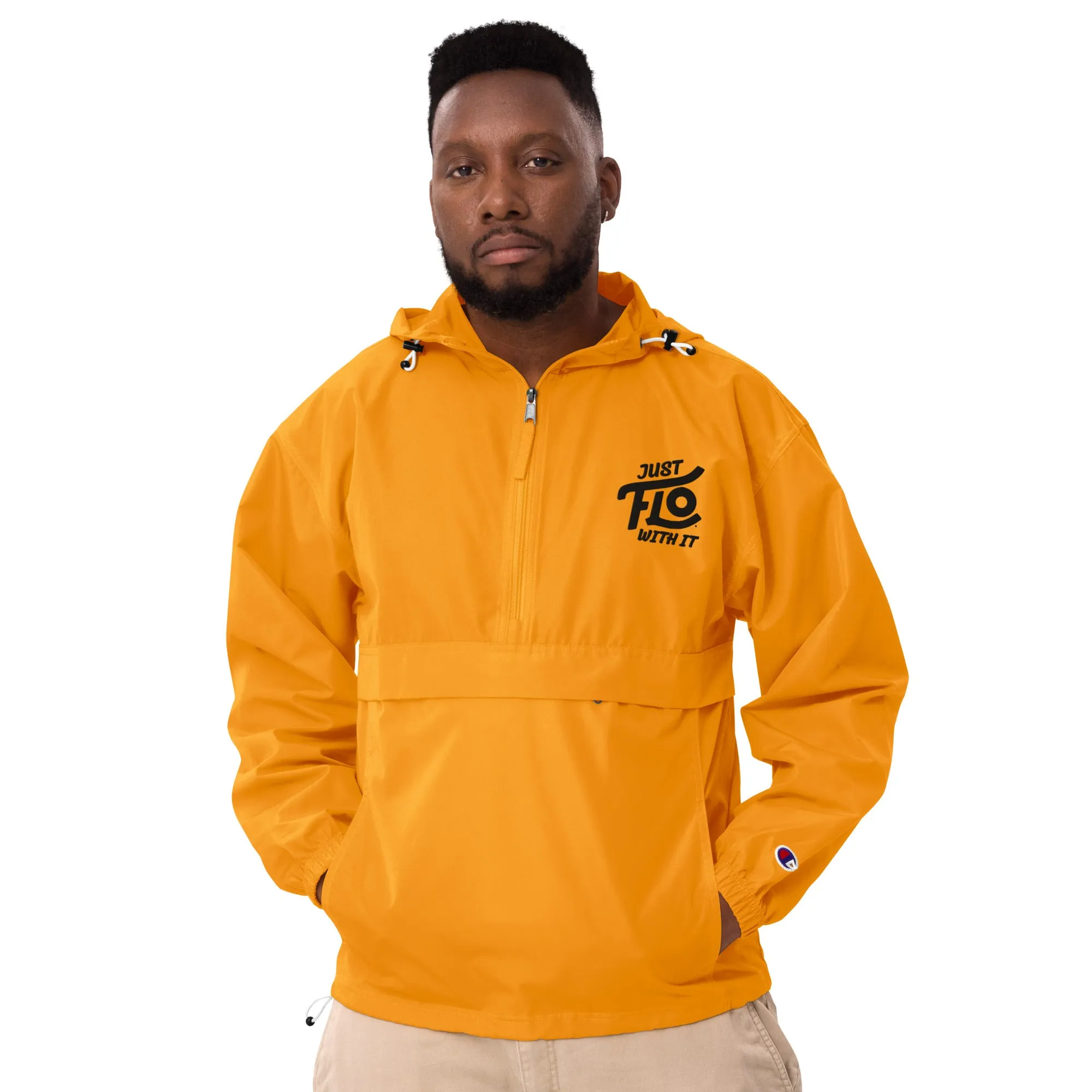 Just FLO With It Embroidered Champion Jacket (Black)