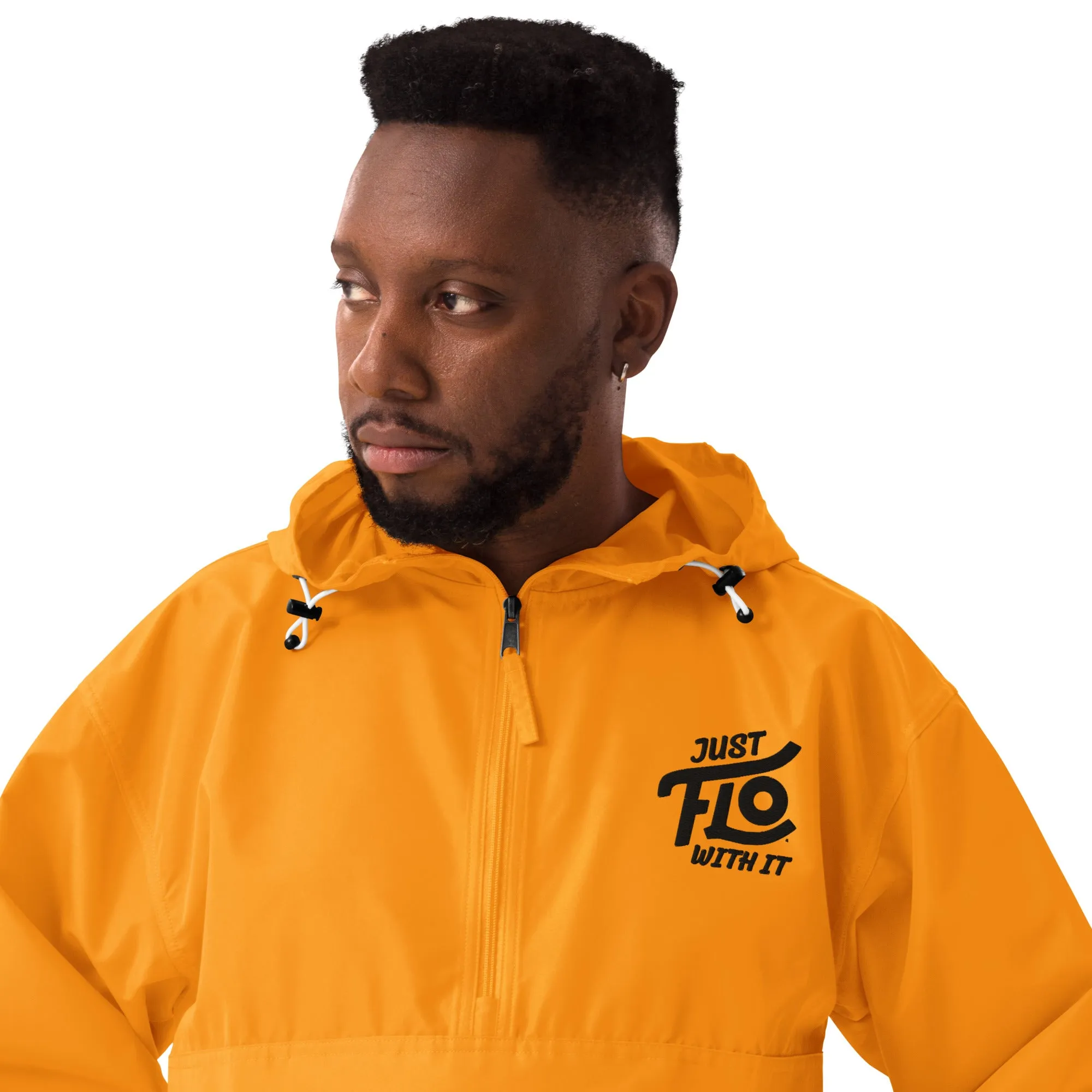 Just FLO With It Embroidered Champion Jacket (Black)