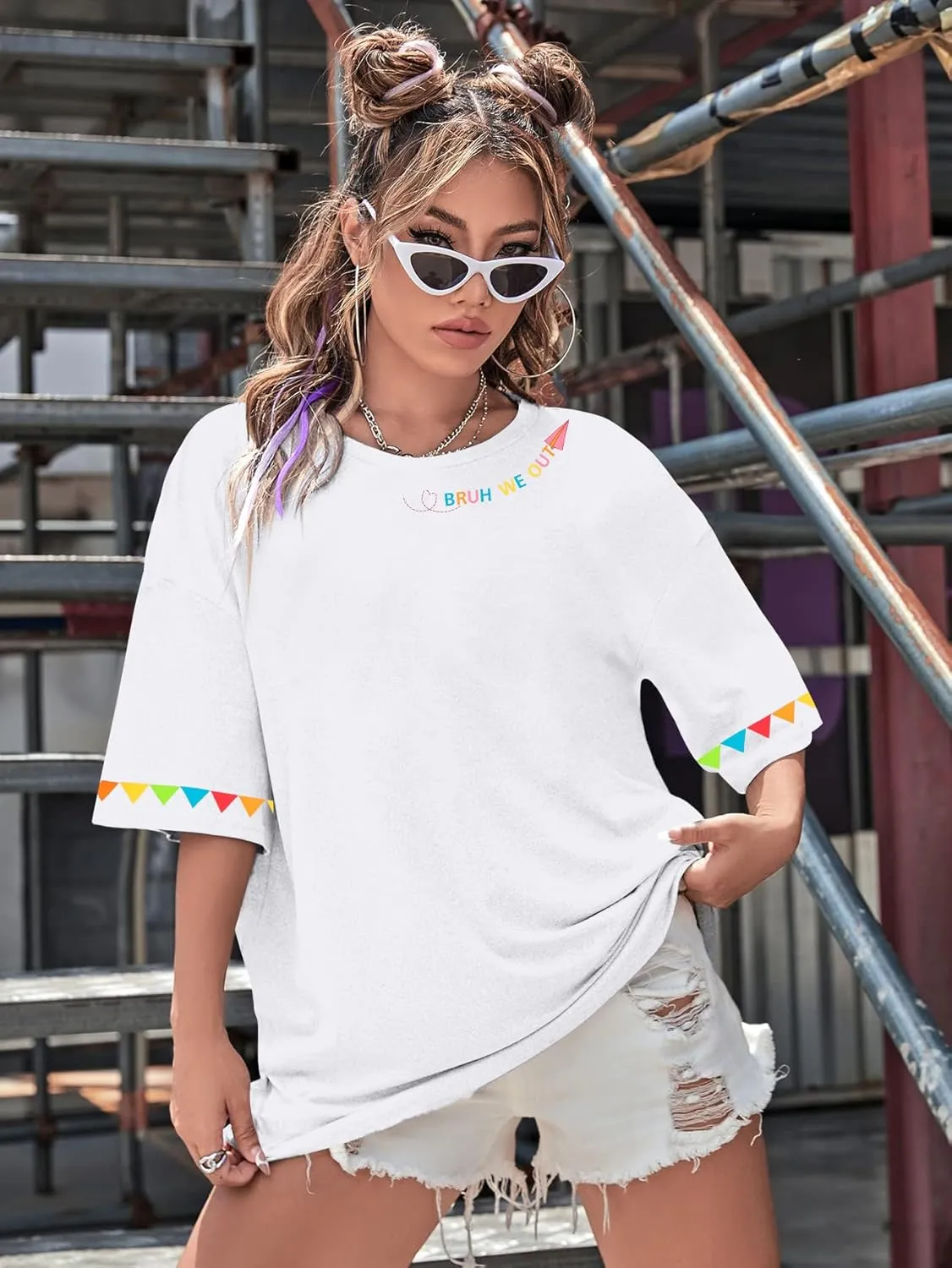 KIDDAD Women's Teacher Shirts Last Day of School Oversized T-Shirt Graphic Tees Class Dismissed Tee Tops