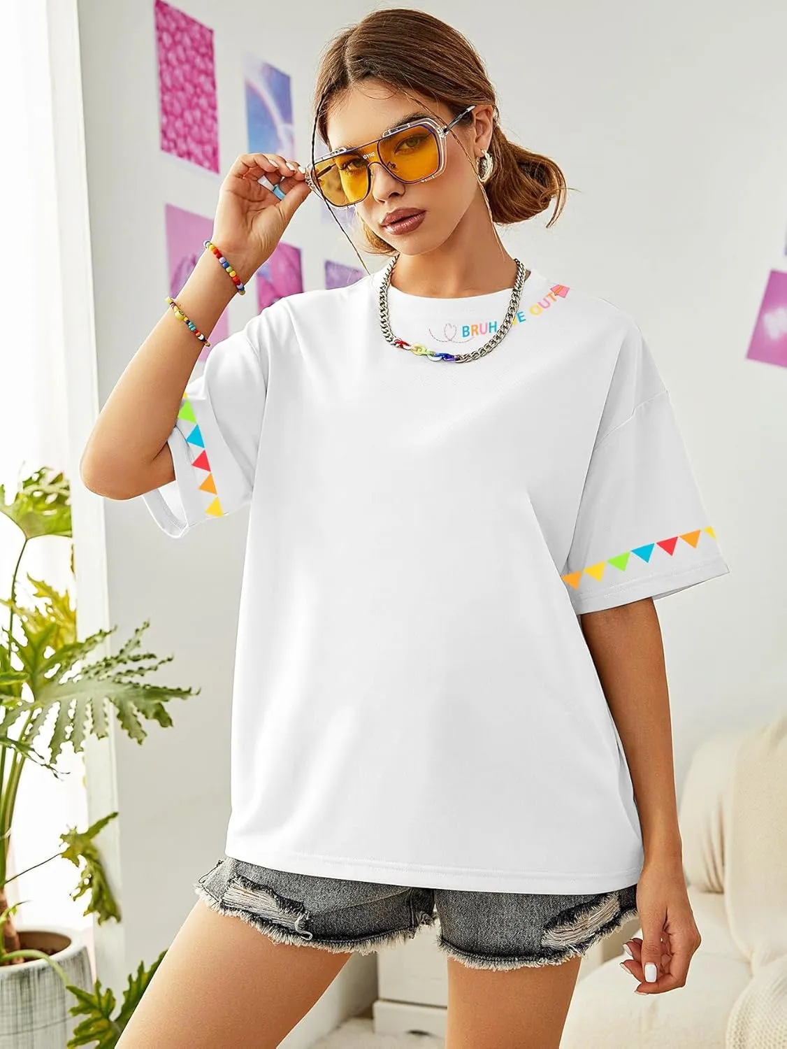 KIDDAD Women's Teacher Shirts Last Day of School Oversized T-Shirt Graphic Tees Class Dismissed Tee Tops