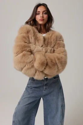 Liana Faux Fur Jacket Latte