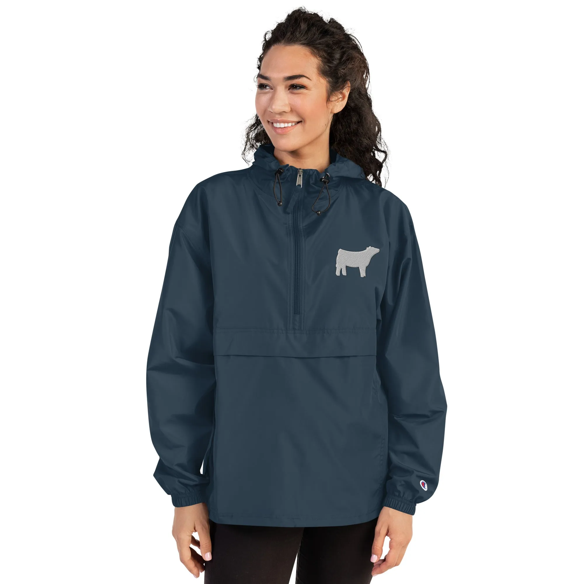Livestock Show Market Heifer Embroidered Packable Jacket - Wash Rack Pullover Jacket