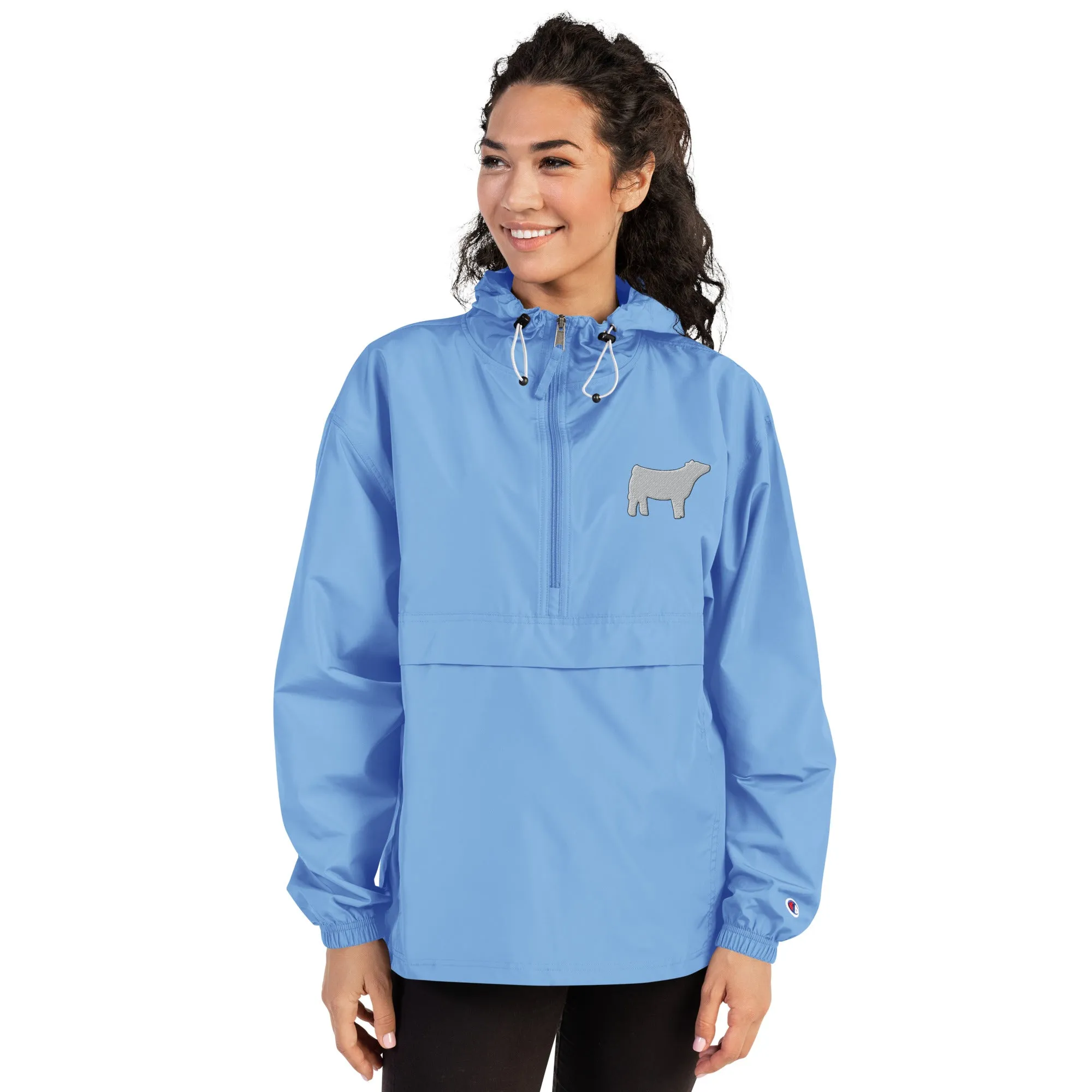 Livestock Show Market Heifer Embroidered Packable Jacket - Wash Rack Pullover Jacket